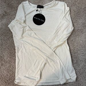 White Fox Boutique Ivory Long Sleeve Tee